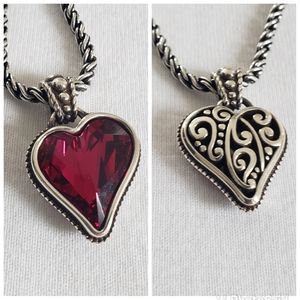 Brighton Bibi reversible crystal heart necklace